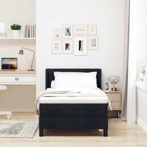 vidaXL Box Spring Bed with Headboard Black 200 x 90 cm Fabric