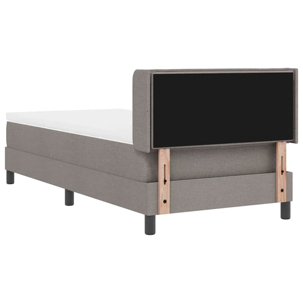 vidaXL Box Spring Bed with Headboard Taupe 200 x 90 cm Fabric