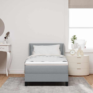 vidaXL Box Spring Bed with Pillows Light Grey 200 x 100 cm Fabric