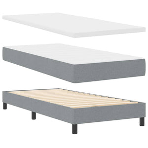 vidaXL Box Spring Bed with Pillows Light Grey 200 x 100 cm Fabric