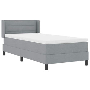 vidaXL Box Spring Bed with Pillows Light Grey 200 x 100 cm Fabric