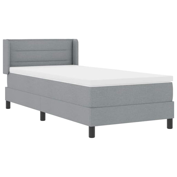 vidaXL Box Spring Bed with Pillows Light Grey 200 x 100 cm Fabric
