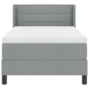 vidaXL Box Spring Bed with Pillows Light Grey 200 x 100 cm Fabric