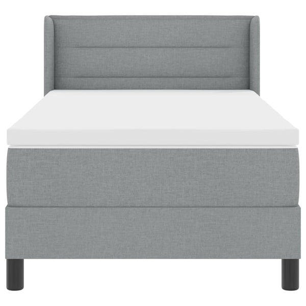 vidaXL Box Spring Bed with Pillows Light Grey 200 x 100 cm Fabric
