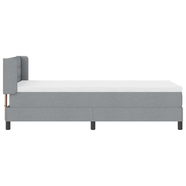 vidaXL Box Spring Bed with Pillows Light Grey 200 x 100 cm Fabric