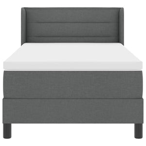 vidaXL Box Spring Bed with Headboard Dark Grey 200 x 100 cm Fabric