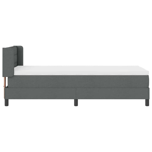 vidaXL Box Spring Bed with Headboard Dark Grey 200 x 100 cm Fabric