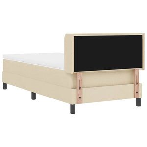 vidaXL Box Spring Bed with Headboard Cream 200 x 100 cm Fabric