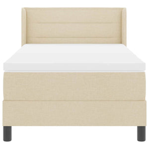 vidaXL Box Spring Bed with Headboard Cream 200 x 100 cm Fabric