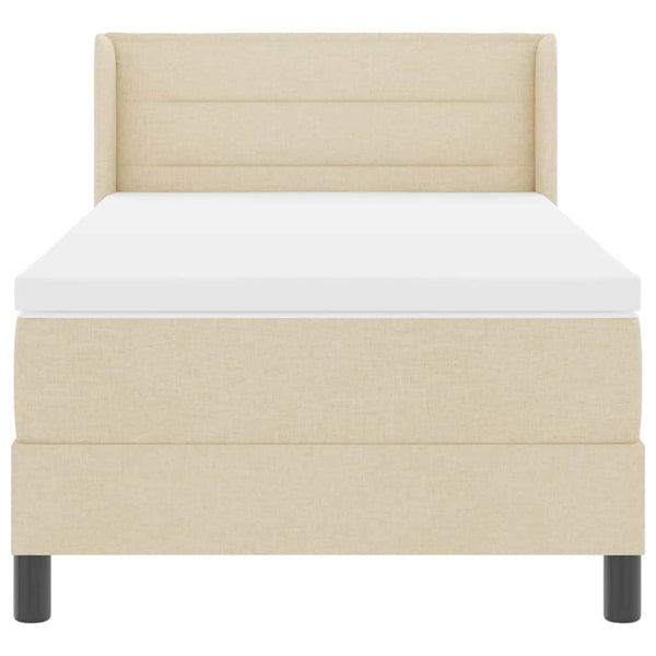 vidaXL Box Spring Bed with Headboard Cream 200 x 100 cm Fabric