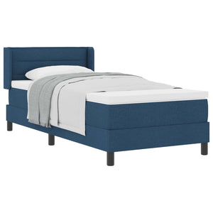 vidaXL Box Spring Bed with Headboard Blue 200 x 100 cm Fabric