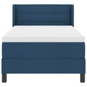 vidaXL Box Spring Bed with Headboard Blue 200 x 100 cm Fabric
