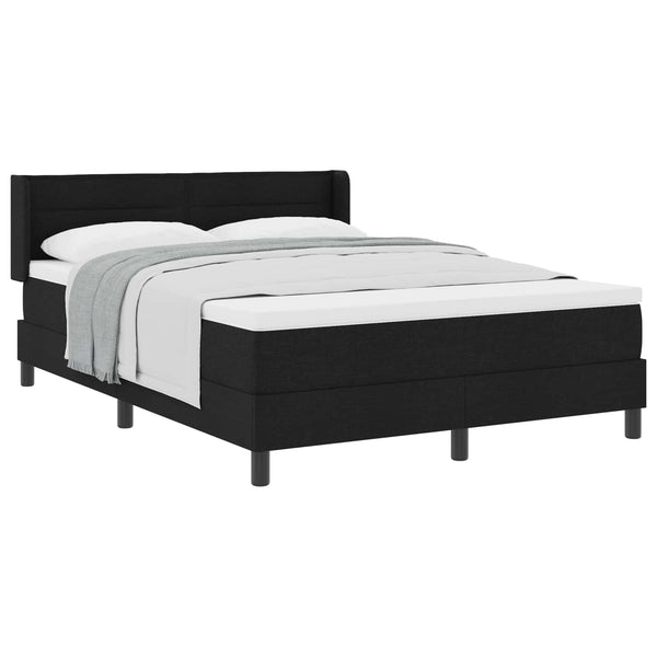 vidaXL Box spring bed with headboard Black 190 x 140 cm Fabric
