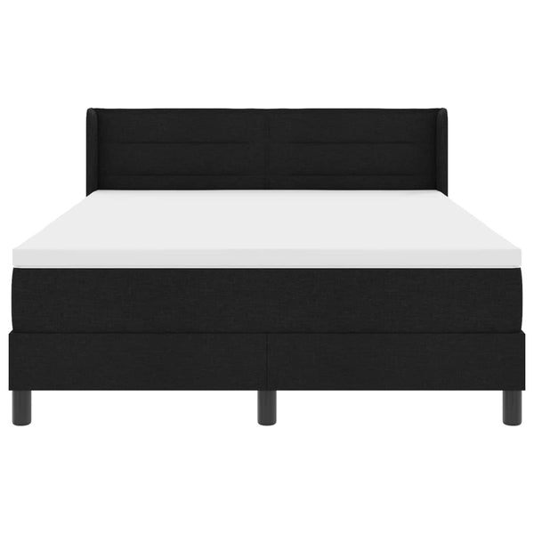 vidaXL Box spring bed with headboard Black 190 x 140 cm Fabric