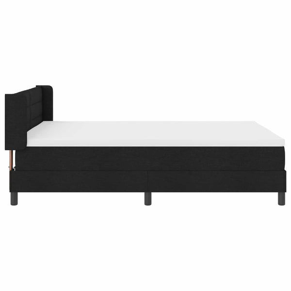 vidaXL Box spring bed with headboard Black 190 x 140 cm Fabric