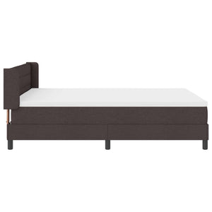 vidaXL Box Spring Bed with Headboard Dark Brown 190 x 140 cm Fabric