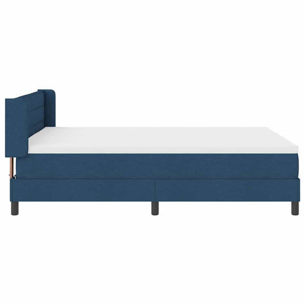 vidaXL Box Spring Bed with Headboard Blue 190 x 140 cm Fabric