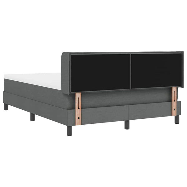 vidaXL Box Spring Bed with Headboard Dark Grey 200 x 140 cm Fabric