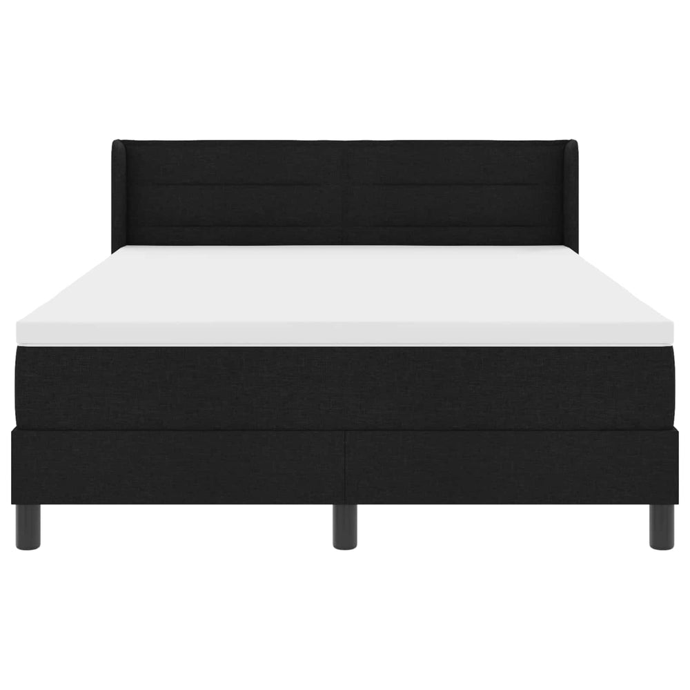 vidaXL Box Spring Bed with Headboard Black 200 x 140 cm Fabric