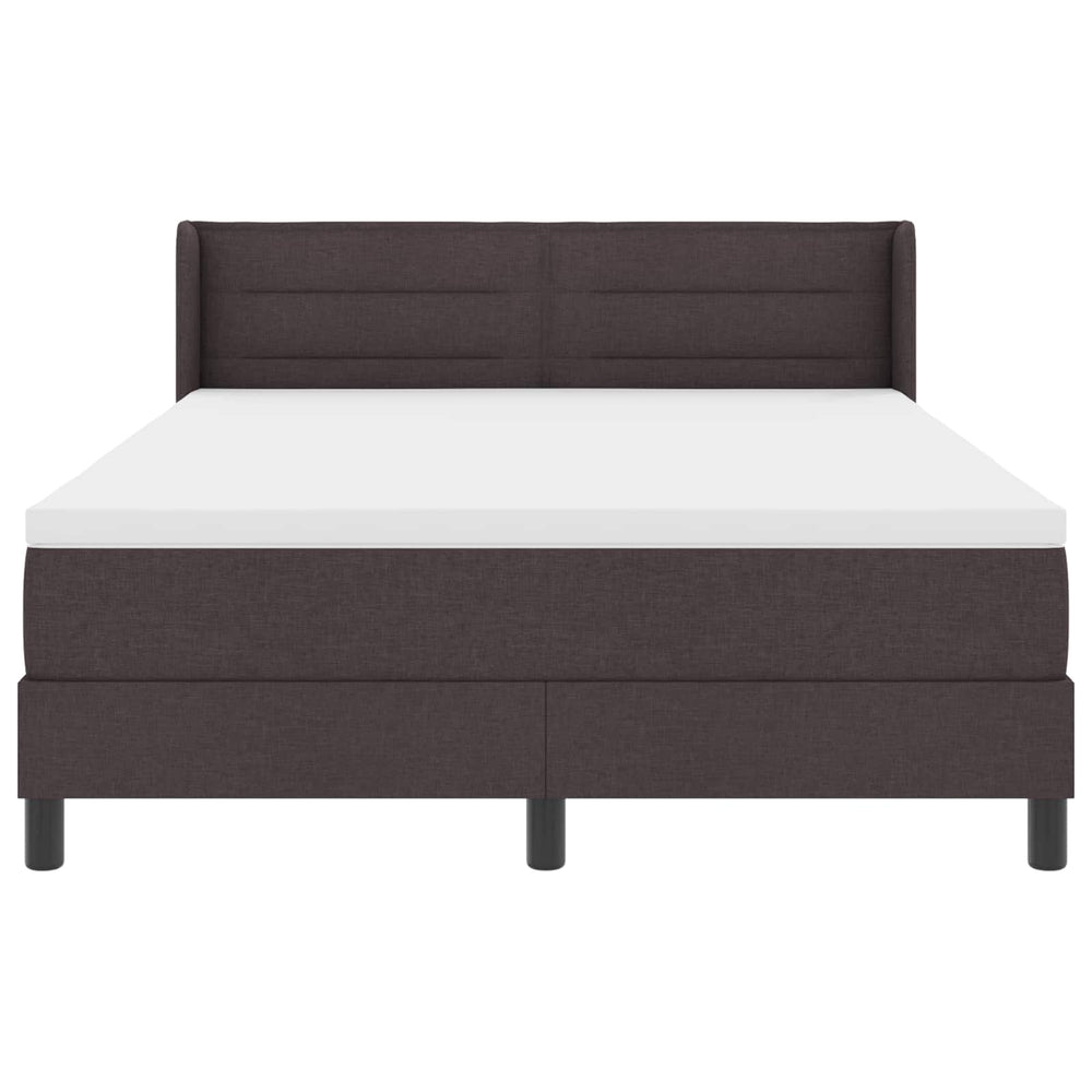 vidaXL Box Spring Bed with Headboard Dark Brown 200 x 140 cm Fabric