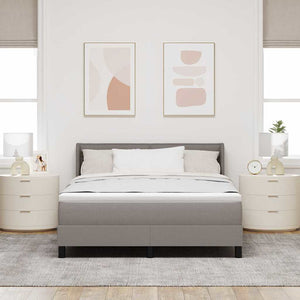 vidaXL Box Spring Bed with Headboard Taupe 200 x 140 cm Fabric