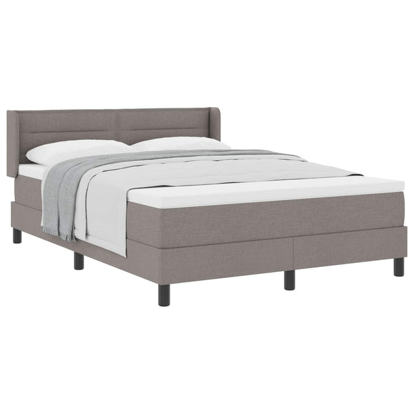 vidaXL Box Spring Bed with Headboard Taupe 200 x 140 cm Fabric