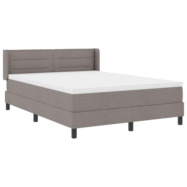 vidaXL Box Spring Bed with Headboard Taupe 200 x 140 cm Fabric