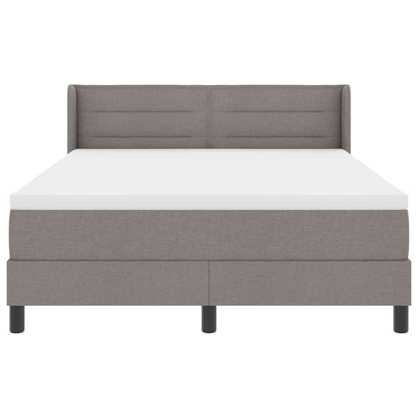 vidaXL Box Spring Bed with Headboard Taupe 200 x 140 cm Fabric