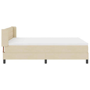vidaXL Box Spring Bed with Headboard Cream 200 x 140 cm Fabric