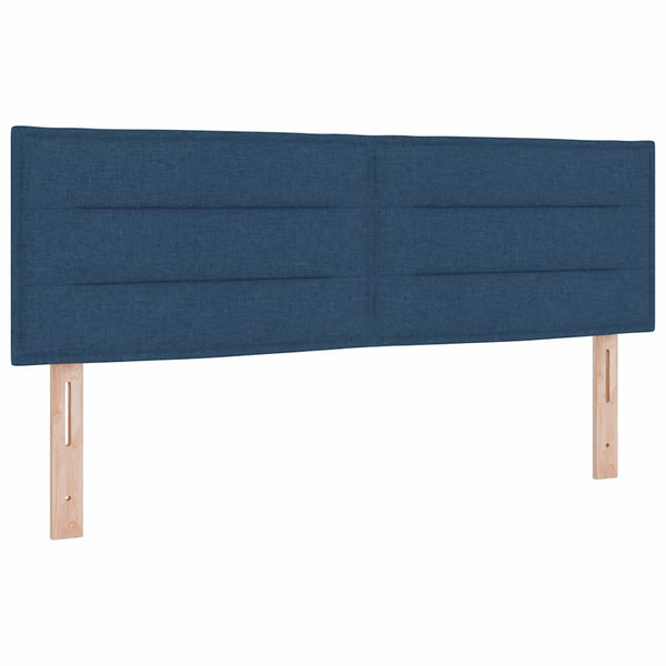 vidaXL Box Spring Bed with Headboard Blue 200 x 140 cm Fabric