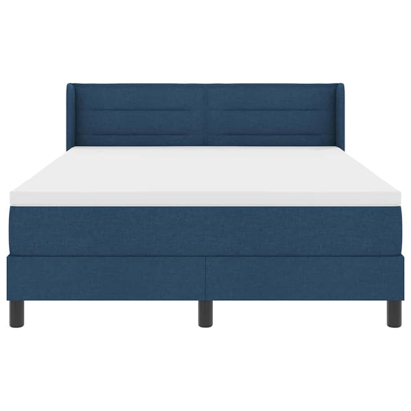 vidaXL Box Spring Bed with Headboard Blue 200 x 140 cm Fabric