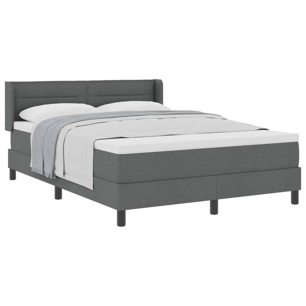 vidaXL Box Spring Bed with Headboard Dark Grey 200 x 160 cm Fabric
