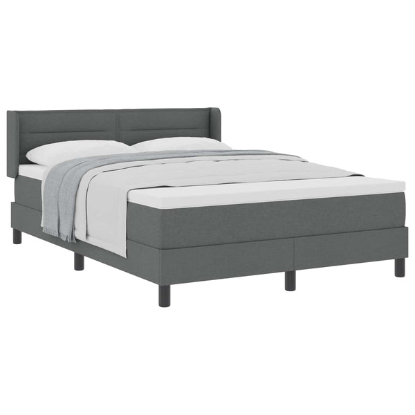 vidaXL Box Spring Bed with Headboard Dark Grey 200 x 160 cm Fabric