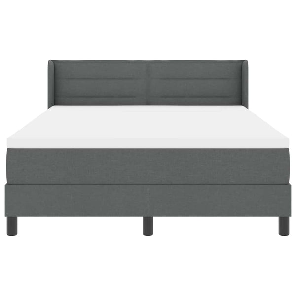 vidaXL Box Spring Bed with Headboard Dark Grey 200 x 160 cm Fabric