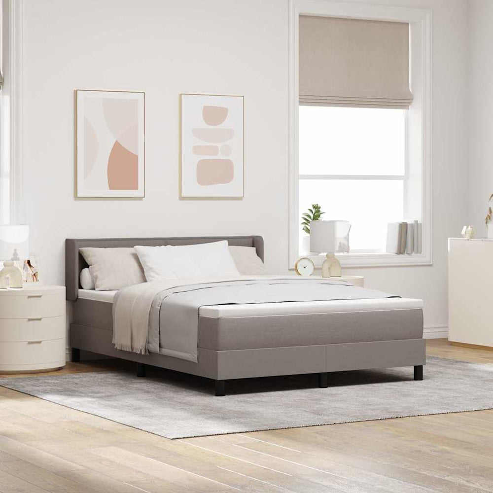 vidaXL Box Spring Bed with Headboard Taupe 200 x 160 cm Fabric
