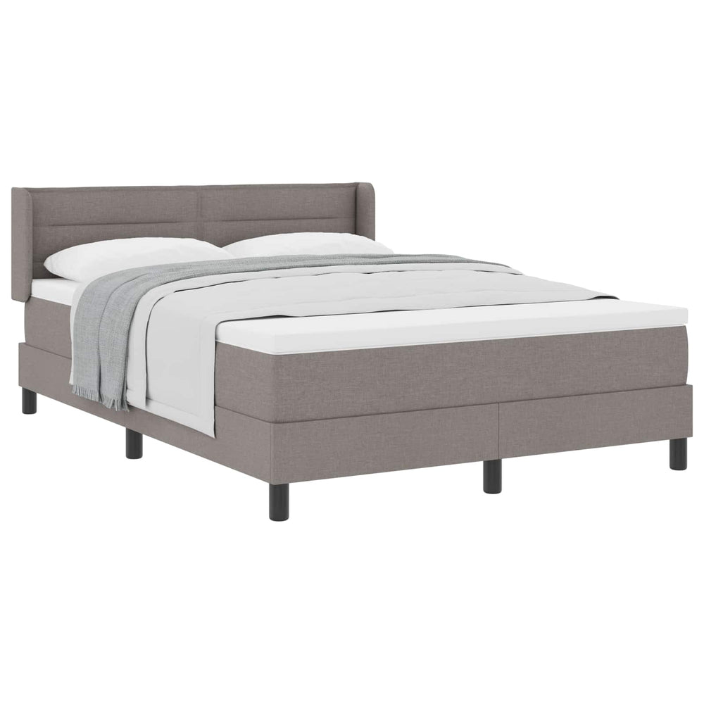 vidaXL Box Spring Bed with Headboard Taupe 200 x 160 cm Fabric