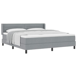 vidaXL Box Spring Bed with Headboard Light Gray 200 x 180 cm Fabric