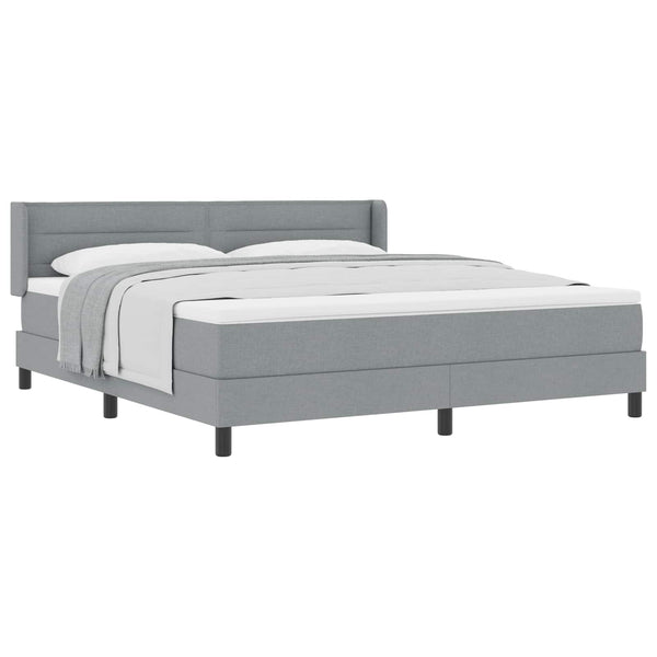 vidaXL Box Spring Bed with Headboard Light Gray 200 x 180 cm Fabric