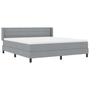 vidaXL Box Spring Bed with Headboard Light Gray 200 x 180 cm Fabric