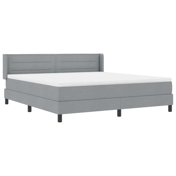vidaXL Box Spring Bed with Headboard Light Gray 200 x 180 cm Fabric