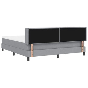 vidaXL Box Spring Bed with Headboard Light Gray 200 x 180 cm Fabric