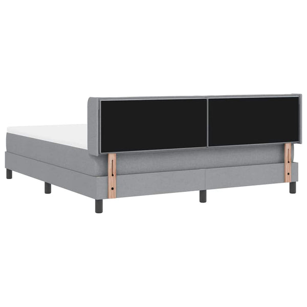 vidaXL Box Spring Bed with Headboard Light Gray 200 x 180 cm Fabric