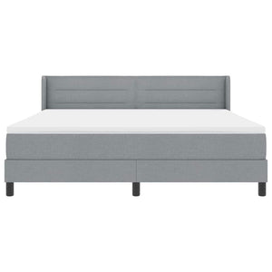 vidaXL Box Spring Bed with Headboard Light Gray 200 x 180 cm Fabric