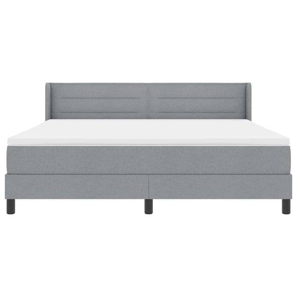 vidaXL Box Spring Bed with Headboard Light Gray 200 x 180 cm Fabric
