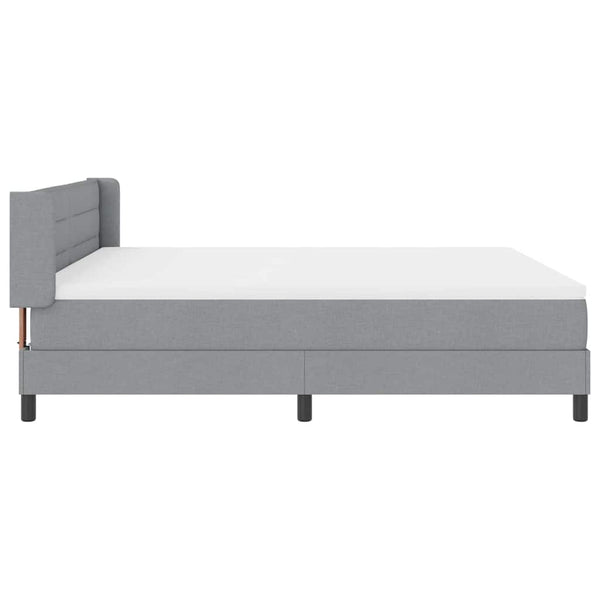 vidaXL Box Spring Bed with Headboard Light Gray 200 x 180 cm Fabric
