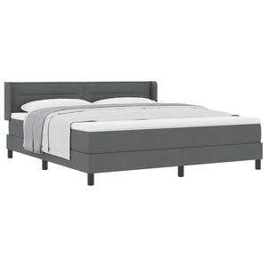 vidaXL Box Spring Bed with Headboard Dark Grey 200 x 180 cm Fabric