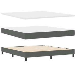 vidaXL Box Spring Bed with Headboard Dark Grey 200 x 180 cm Fabric