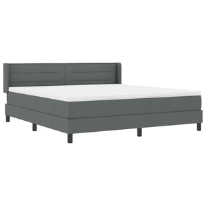 vidaXL Box Spring Bed with Headboard Dark Grey 200 x 180 cm Fabric