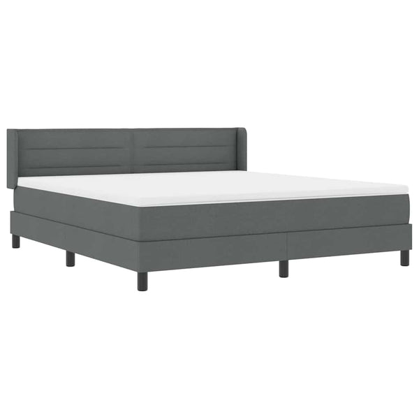 vidaXL Box Spring Bed with Headboard Dark Grey 200 x 180 cm Fabric