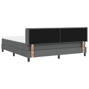 vidaXL Box Spring Bed with Headboard Dark Grey 200 x 180 cm Fabric